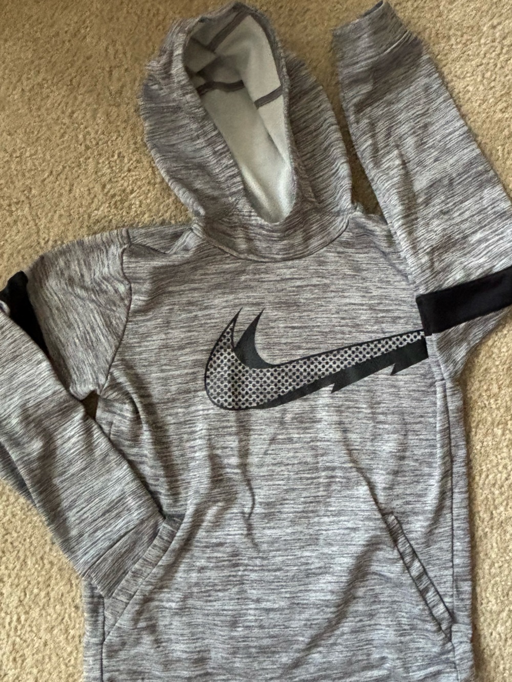 Nike large Kids Grey Heather Hoodie and blue/black Adidas zip up